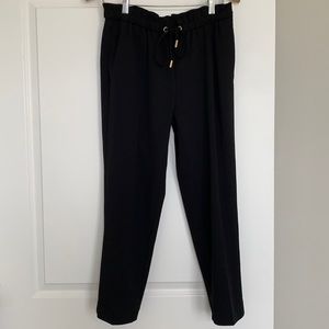 Comfy cropped dress slacks with gold details